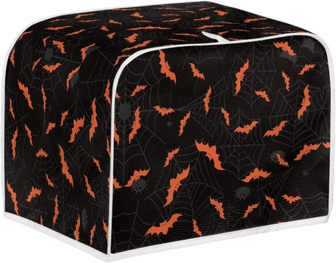 Halloween Spider Web Bats Toaster Cover Dustproof Cover 4 Slice Small Appliance Cover Bread Maker Cover Dust Protection & Waterproof Kitchen Accessories