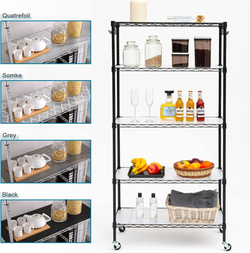 BRIAN & DANY Wire Shelf Liner 14" X 30", Heavy Duty Waterproof Protector Mats, Set of 5, Transparent