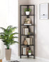 6-Tier BS05BK006 TUTOTAK Corner Shelf, Corner Bookshelf for Small Space, Narrow Display Corner Shelf Stand with Storage