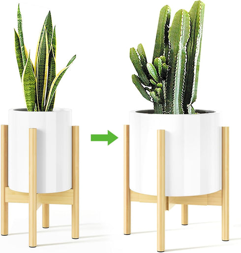 MUDEELA Plant Stand for Indoor Plants: Adjustable Width Fits 8-12 Inch Pots