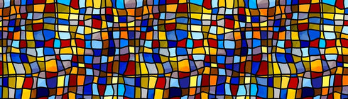 Windowpix 42 x 12 Symphony Stained Glass Pattern Window Film Static Cling Film