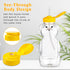 32 Pack Cups(8oz) Thenshop Honey Bear Bottle with Straws Empty Plastic Cup Honey Jar Containers Bear Shaped Squeeze