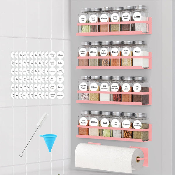 Magnetic Spice Rack with Jars Magnetic Spice Rack for Refrigerator 24 Spice