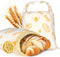 LuxDuo 2-Pack Reusable Bread Bags for Homemade Bread,Beeswax Bread Bags for Sourdough,Bread Bag
