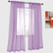 DONREN 2 Panels Lilac Purple Solid Color Sheer Curtains, Elegant Rod Pocket Voile Drapes for Living Room Bedroom (52X72