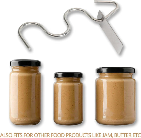 12-30 oz Bigwaves Peanut Butter Stirrer Tool, Fits Jars, Stainless Steel Natural, Mixer for Various Organic Peanut