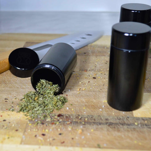 Portable Aluminum Stash Containers (50mL), Waterproof Smell Proof Airtight Containers for Herbs and Spices, Set of 4