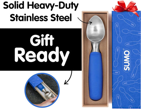 Frozen SUMO Stainless Steel Ice Cream Scoop With Ergonomic Handle - Sturdy, Dishwasher-Safe Scooper For Effortless