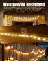 LZC 40 Pack Hooks for Outdoor String Lights Clips: Large Clear Rectangle Outdoor Light Clips Waterproof Adhesive Strips