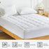 Quilted Mattress Pad, Soft Fluffy Pillow Top Cover, Down Alternative Fill Topper, Deep Pocket Up to 21 Inches, White,