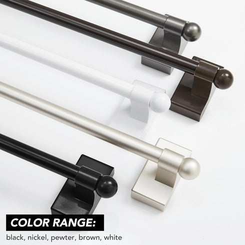 Deconovo Magnetic Curtain Rod for Door Curtain - 9-16" Inch, 4 Pack, No Drilling Required, Coco Color