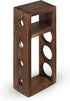 Rustic State Sonoma Countertop Wood Vertical Wine Rack, Freestanding Tabletop Holder for 3 Bottles, Burnt Brown