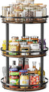 12'' 3 Countertop, LAMU Wood Lazy Susan Spice Rack Organizer, Tier Spice Organization for Cabinet, Kitchen, Table Top