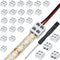 25 Pack Solderless LED Tape Light Connector, 2 Pin Terminal Block for 5V 12V 24V Single Color LED Strip Lights
