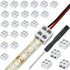 25 Pack Solderless LED Tape Light Connector, 2 Pin Terminal Block for 5V 12V 24V Single Color LED Strip Lights