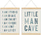 ULEGIE Boy Nursery Decor Posters Framed with Wood Hanger, Little Man Cave Sign