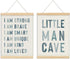 ULEGIE Boy Nursery Decor Posters Framed with Wood Hanger, Little Man Cave Sign