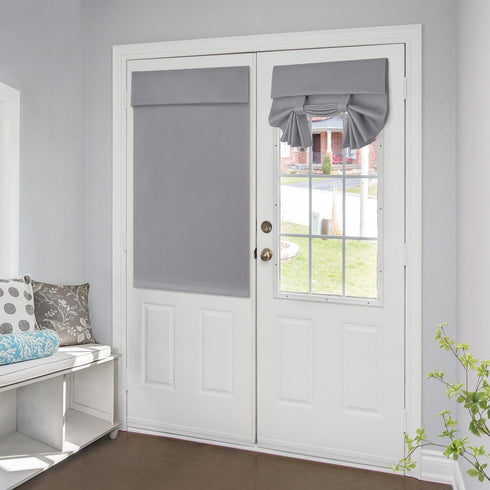 HOMEIDEAS 100% Blackout French Door Curtains, 26 X 40 Inch, Privacy Door Curtains, Thermal Insulated Room Darkening