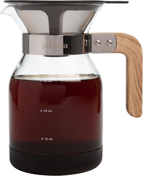 Primula Park Set, Permanent Reusable Filter Coffee Dripper, Borosilicate Glass, Easy to Use, 36 oz