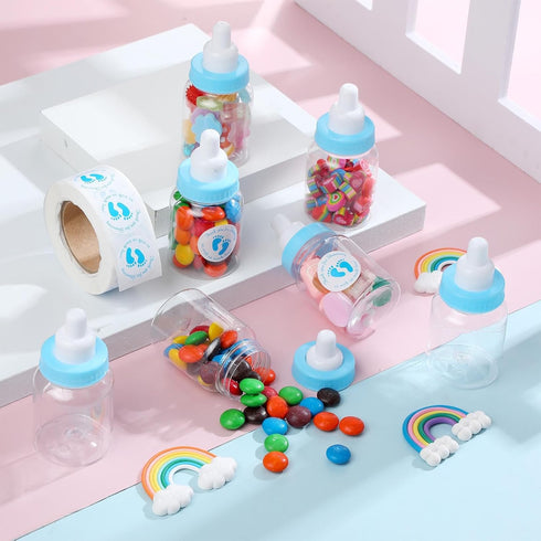 48 1.5 3.5 Inch Tondiamo Pcs Blue Baby Shower Mini Bottle Favors x Baby Shower Candy Jar Mini Milk Bottle Party Favor
