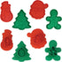 R&M Christmas Double-Sided Cookie Cutter Stamper Set of 4, Green and Red, Assorted Designs: Christmas Tree, Snowman,