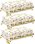 QIYANPAX 3 Pack Construction Plastic Birthday Party Tablecloths, 54 x 108 Inches