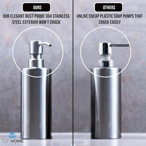 2 Pack Bathroom Countertop Soap Dispensers in Brushed Nickel