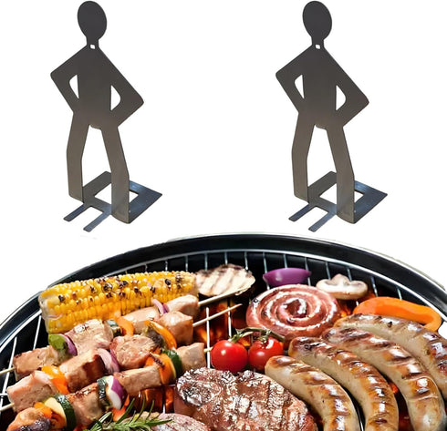 SIMOTOS 2025 Stainless Steel BBQ Sausage Holder New Creative Standing Man Sausage Rack,