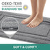 HOMEIDEAS 2 Piece Bathroom Rugs Set, Super Soft Non-Slip Microfiber U-Shaped Toilet Bath Mat, Machine Washable Grey