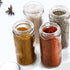 12 Pack 3oz Tebery Round Spice Bottles Glass Spice Jars with Silver Metal Lids, Shaker Tops, Wide Funnel and Labels