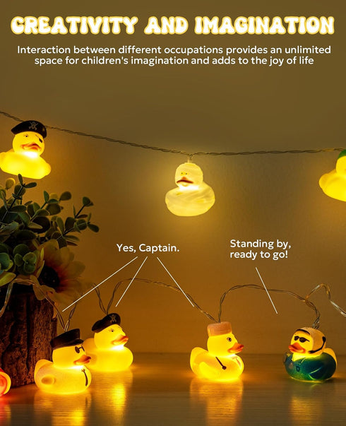 20 9.8ft AceList LED Yellow Duck String Lights - Long, Child-Friendly Decor, Perfect for Kids' Bedrooms and Play Areas