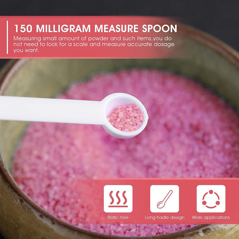 Prasacco 32 Pieces 1/32 Teaspoon 0.15 mL Mini Measuring Spoons for Jars, Tiny Plastic Scoops for Spices
