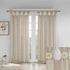 Madison Park Rosette Floral Embellished Cuff Tab Top Solid Sheer Curtain Panel Drape for Bedroom, 50"x84"