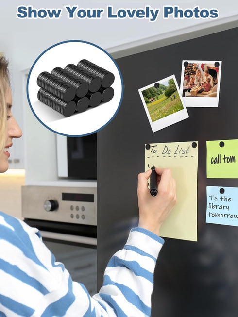 SMARTAKE 80 Pcs Small Round Refrigerator Magnets, Multi-Use Premium Neodymium Office Magnets for Home, Kitchen, School