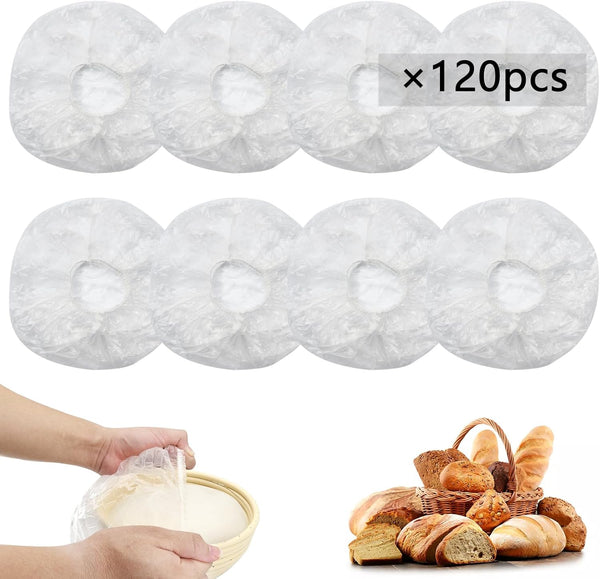 QUPIVA 120pcs Shower Caps for Sourdough Bread, Reusable Bowl Covers for Proofing, Plastic