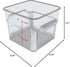 Carlisle FoodService Products Square Food Storage Container, Stackable Design for Catering, 6 Quarts, Clear, Pack of 6