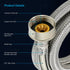 CNCT2573QS-2 Stainless Steel Hose Connector, Burst Proof, Hot and Cold Water, 3 FT Washing Machine Supply Line