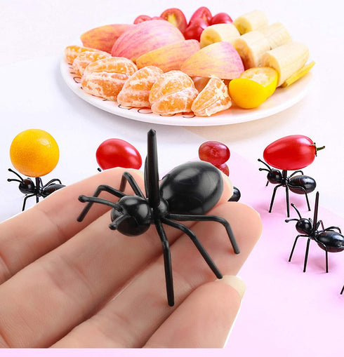 Ant Toothpicks Fruit Dessert Fork - 24Pcs Reusable Animal Appetizer Forks with Storage Box for Kitchen Party