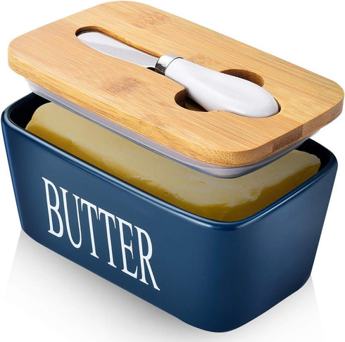 Butter Dish with Lid, Home Decor, Large Butter Dish for Countertop Ceramic