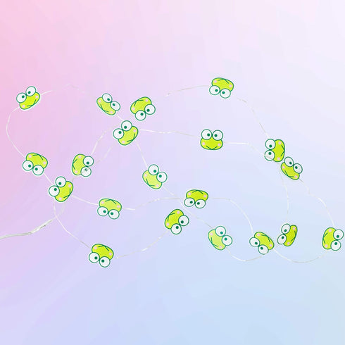 20ct 7 (2 Silver Buffalo Sanrio Hello Kitty and Friends Keroppi Decorative String Lights, Feet Long, Battery Powered AA