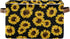 senya Large Foldable Storage Basket, Black Fabric Organizer Bag with Sunflowers and Handles 15 x 11 x 9.5 inch