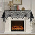 5pack Halloween Decorations Tablecloth Runner, Black Lace Round Spider Cobweb Table Cover with 36pcs Scary 3D Bat