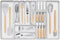 Lifewit Silverware Organizer for Kitchen Drawers, Expandable Utensil Tray with Removable Knife Block, Large, White