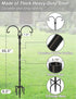 76 Inch 5 Hummingbird 2 Adjustable Double Shepherds Hooks for Outdoor with Sleeve, Heavy Duty Bird Feeder Pole Stand