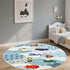 4ft,Animal ABREEZE Faux Wool Kids Play Mat Round Area Rug Kids Nursery Door Mat Soft Plush Non-Slip Childrens Carpet