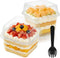 200 Pack 8 oz Plastic Dessert Cups with Lids and Forks, Disposable