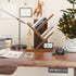 2 UHBC012H YMYNY Tier Tree Bookshelf, Small Bookcase, Modern Wood Book Storage Rack Organizer, Freestanding Book Shelf