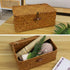 YRHOME Seagrass Rattan Basket with Lid, Hand-woven Rectangular Household Storage Basket for Organizer Boxes