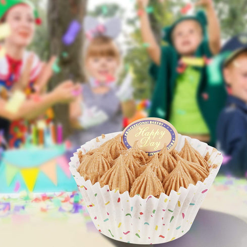 Candy White Cupcake Liners - Gifbera Standard Baking Cups, Odorless Greaseproof Paper Muffin Wrappers, Pack of 200.