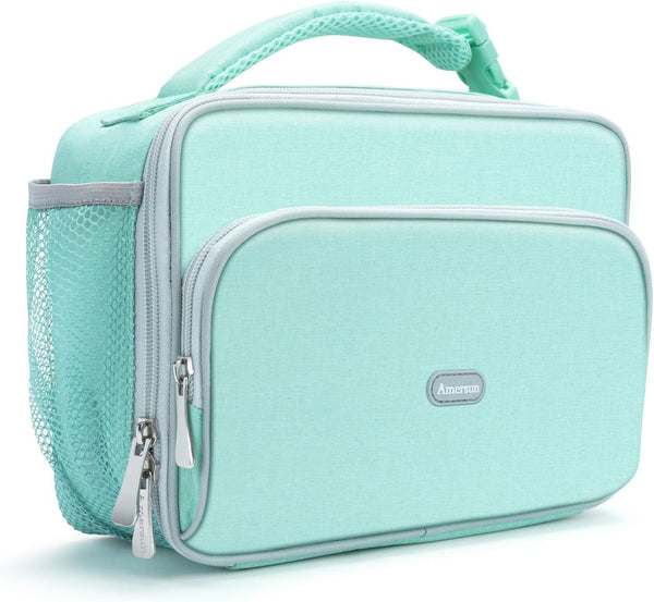 Amersun Lunch Box for Women, Light Blue, Water-Resistant Oxford Fabric, 6.58L Capacity, Stylish for Everyday Use